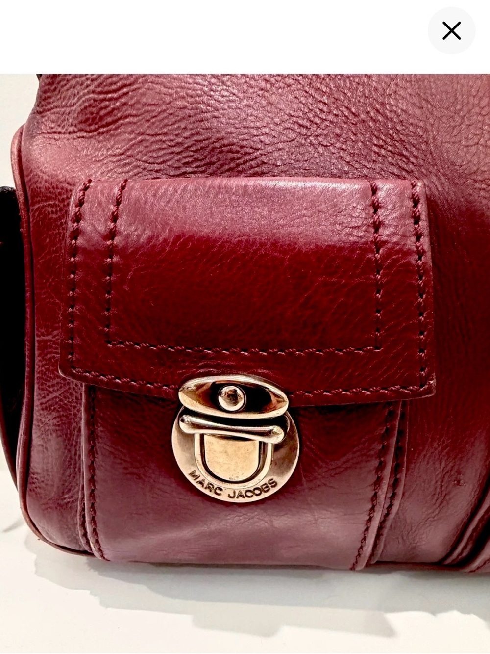 Vintage Marc Jacobs Leather Multi-Pocket Leather Hobo Bag Color: Merlot - Picture 6 of 7